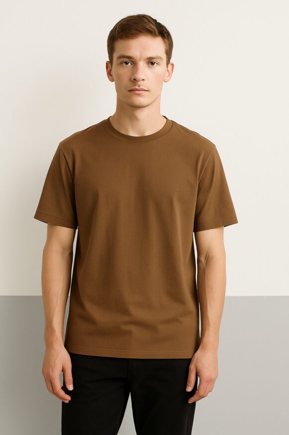 Men’s Brown Cotton T-Shirt