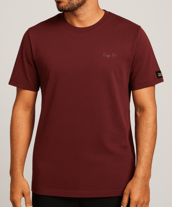 Men's Maroon Crew Neck T-Shirt