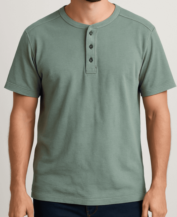 Green Henley T-Shirt - Image 3