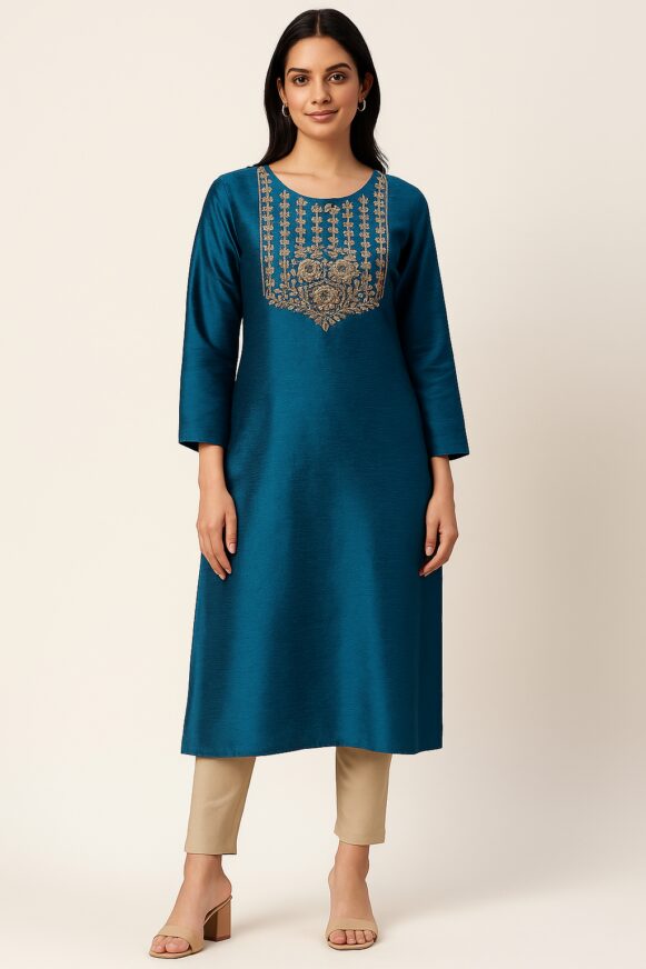Blue Straight Kurta