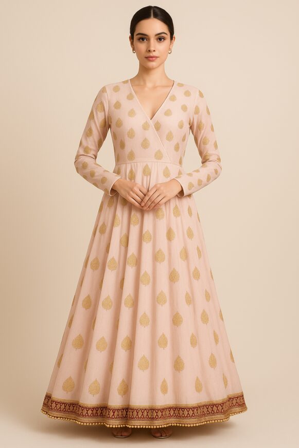Blush Gold Buti Anarkali