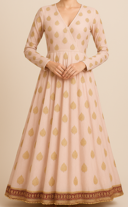 Blush Gold Buti Anarkali - Image 3