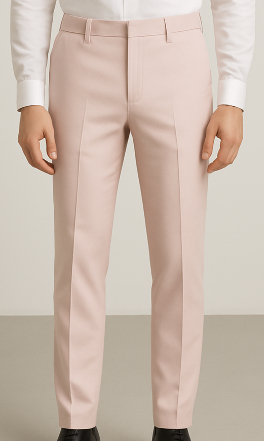 Slim Pastel Pink Trousers - Image 3