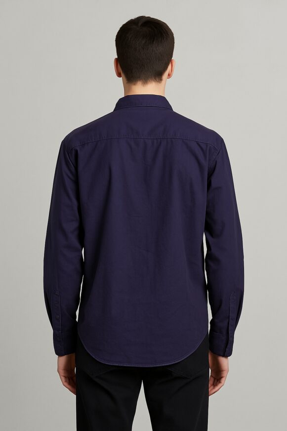 Utility-Style Purple Twill Shirt - Image 4