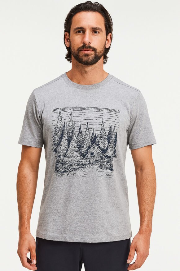 Men's Grey Printed T-Shirt