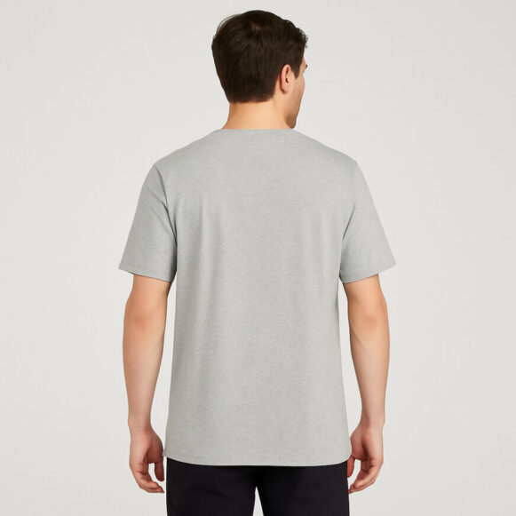 Grey T-Shirt With Forest Cabin Sketch - Image 3