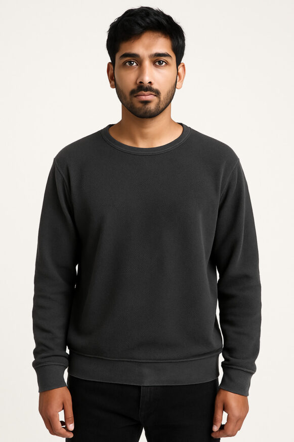 Charcoal Black Textured Sweatshirt