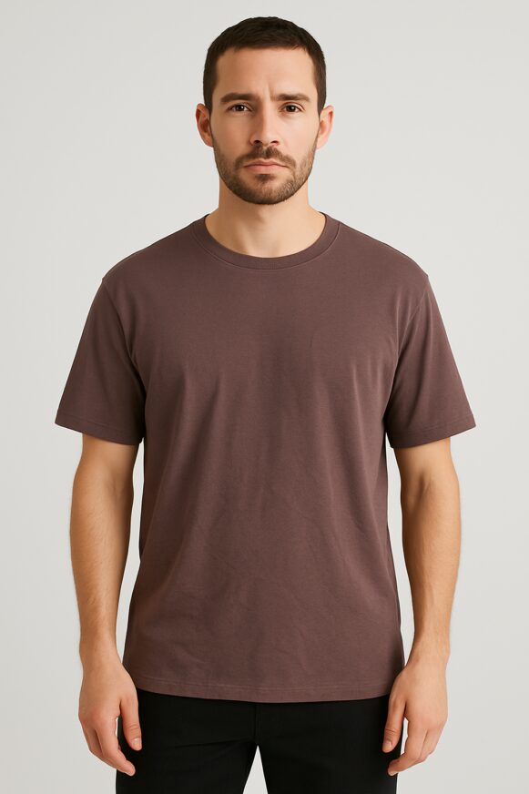Brown Cotton Classic T-Shirt