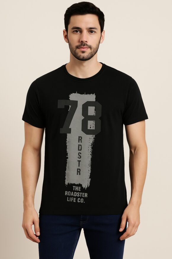 Roadster Black Graphic T-Shirt