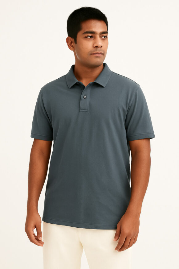 Steel Blue Men's Polo T-Shirt