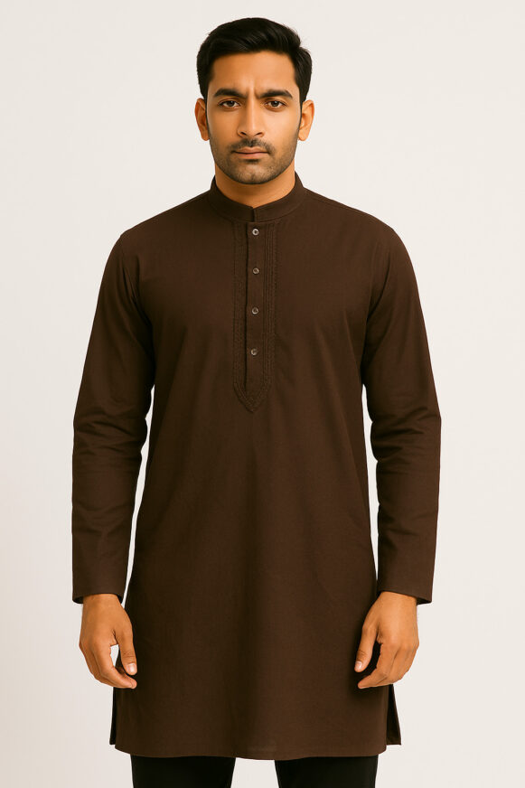 Brown Cotton Kurta