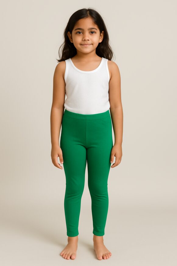Green Churidar Leggings for Girls