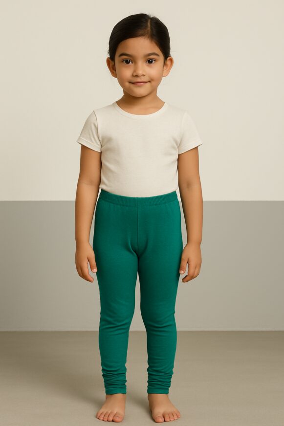 Green Churidar Leggings for Girls