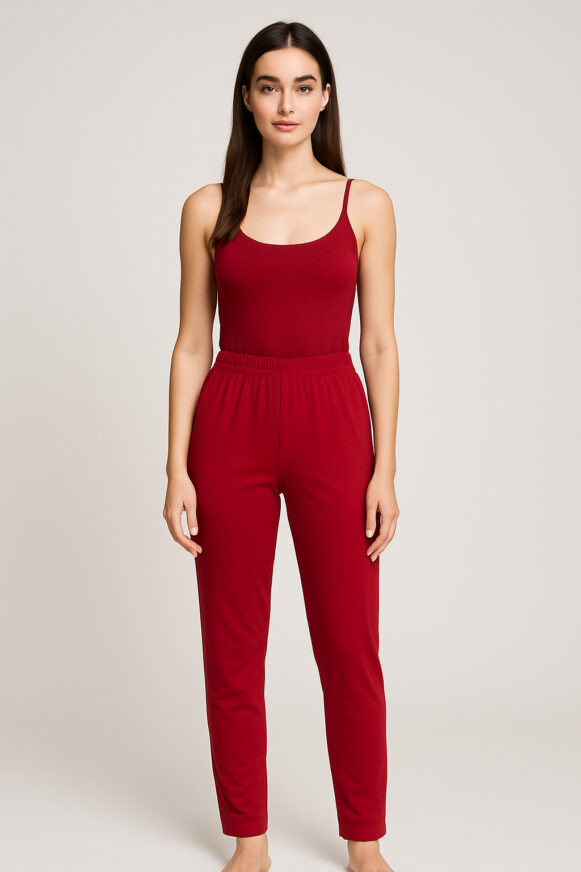 Maroon Straight Pajama Pants