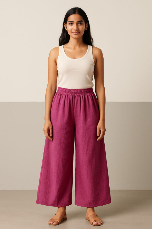 Magenta Linen Culottes