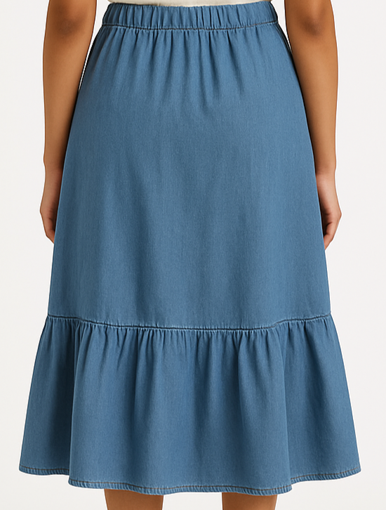 skirt with ruffle hem - Image 3