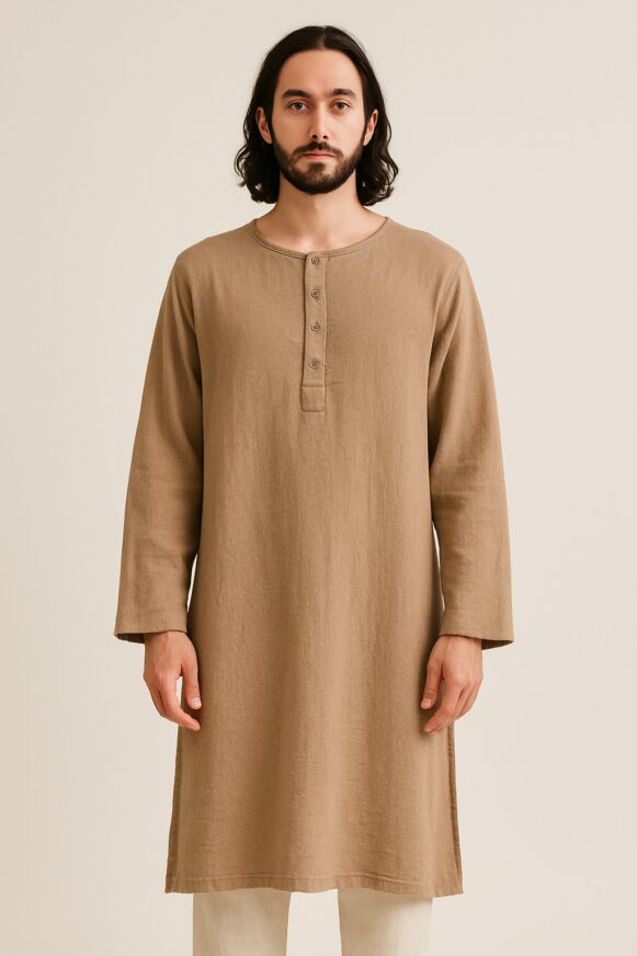 Beige Round-Neck Men’s Kurta