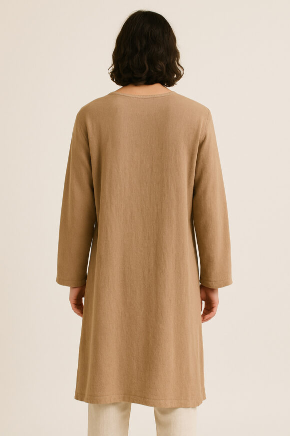 Beige Round-Neck Men’s Kurta - Image 4