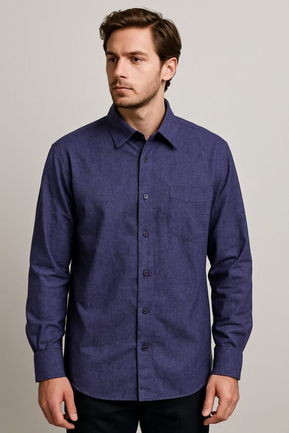 Men’s Full-Sleeve Indigo Formal Shirt
