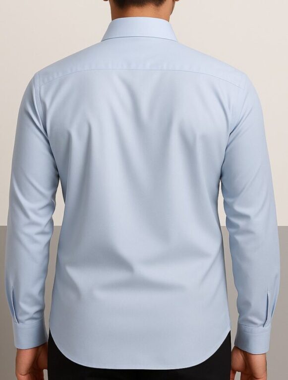 Sky Blue Formal Cotton Shirt - Image 3