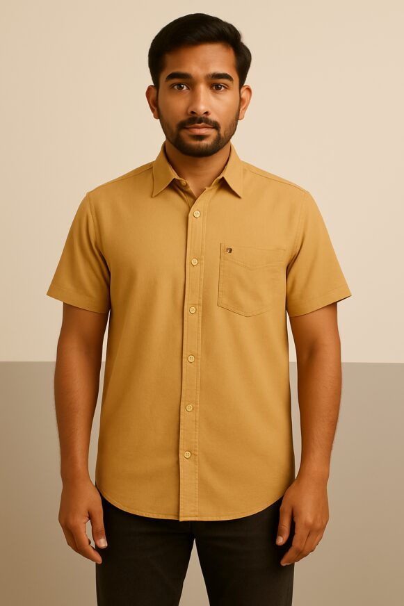 Men’s Mustard Yellow Short Sleeve Shirt