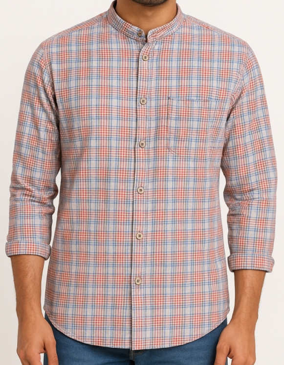 Men’s Multicolor Checked Cotton Casual Shirt - Image 3