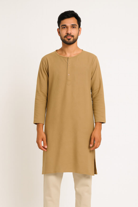 Camel Brown Cotton Kurta