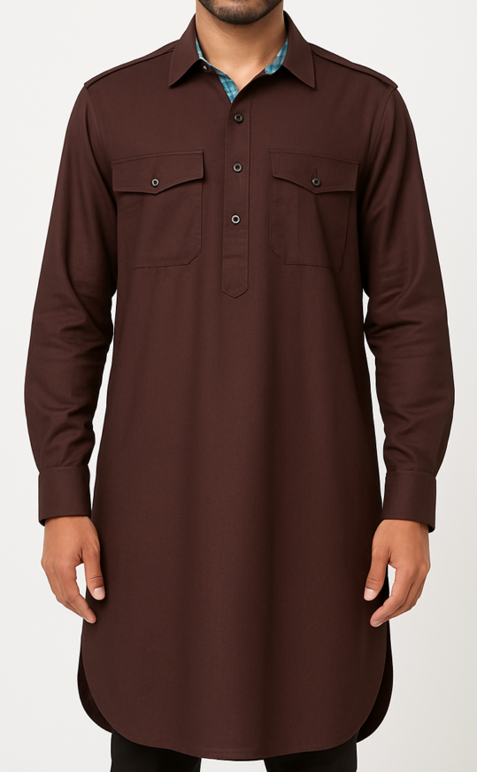 Deep Maroon Men's Kurta - Image 3