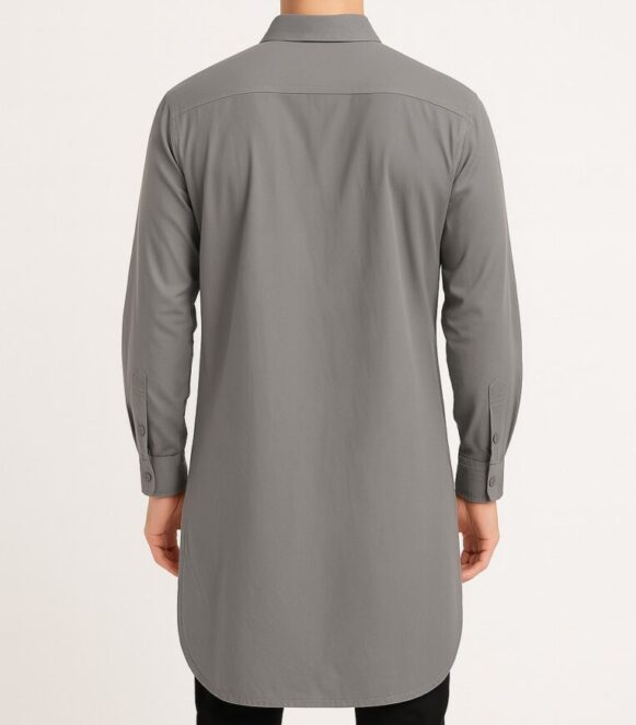 Utility Shirt Kurta - Steel Grey - Image 3