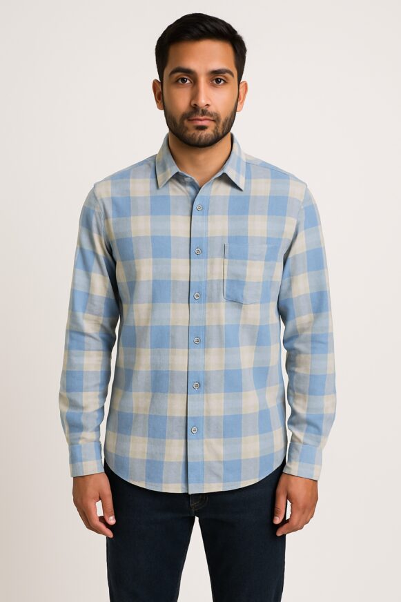 Sky Blue Check Shirt