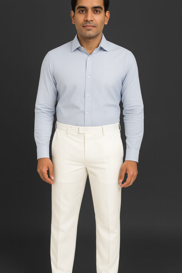 Ivory Slim Fit Trousers