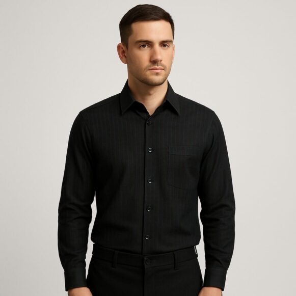 Black Pinstripe Shirt