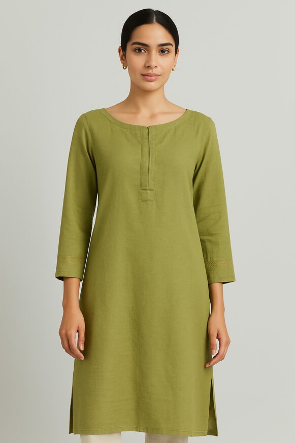 Olive Straight Kurta