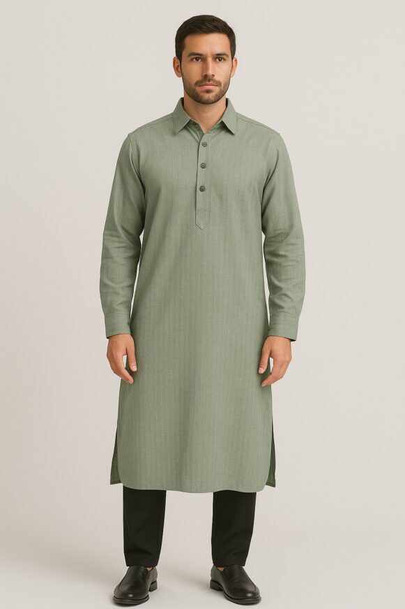 Olive Green Long Kurta