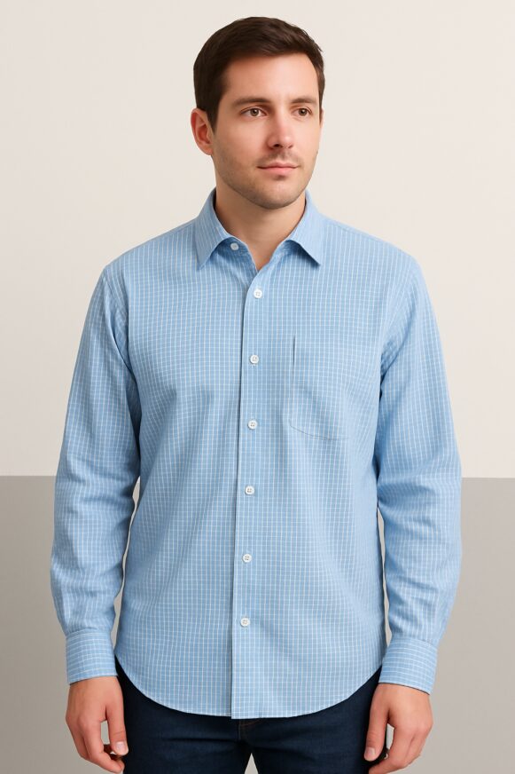 Sky Blue Check Shirt