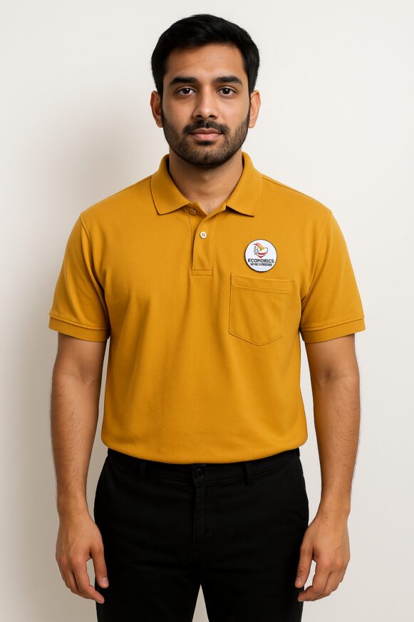 Mustard Yellow Polo T-Shirt with Ecomdrics Badge