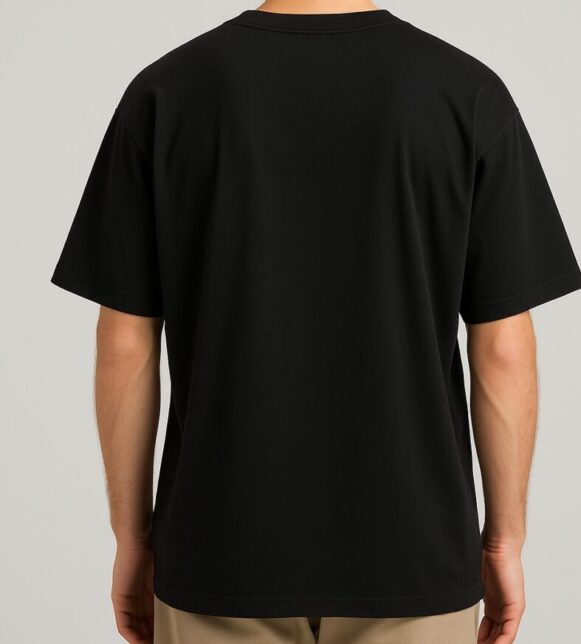 Black Oversized Cotton T-Shirt - Image 3