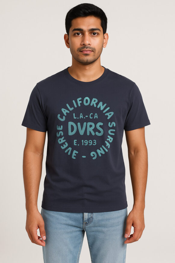 Navy Crew Neck Graphic T-Shirt