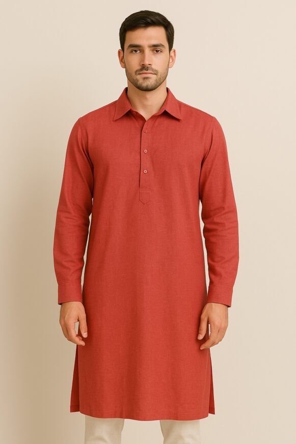 Rust Red Long Kurta