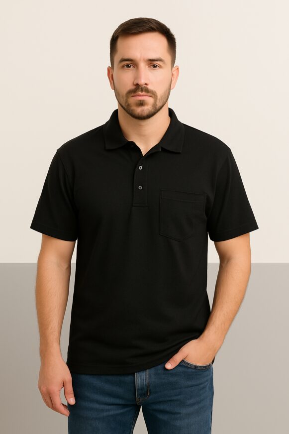 Black Crew Polo T-Shirt