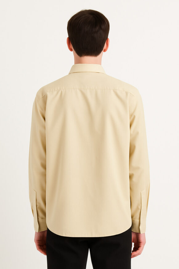 Beige Formal Cotton Shirt - Image 4
