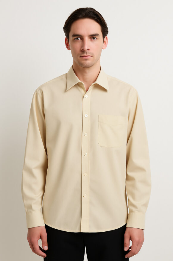 Beige Formal Cotton Shirt