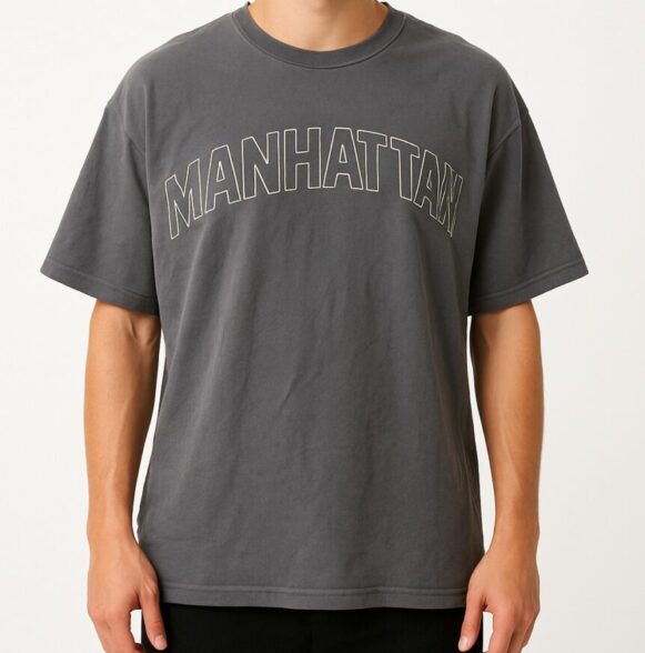 Charcoal "MANHATTAN" Oversized T-Shirt - Image 3