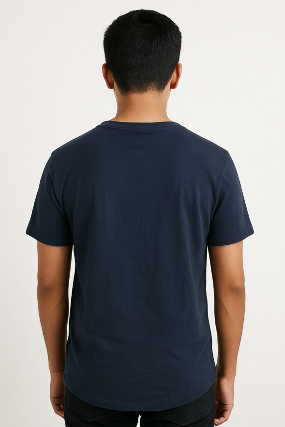 Navy Blue Crew Neck T-Shirt - Image 4