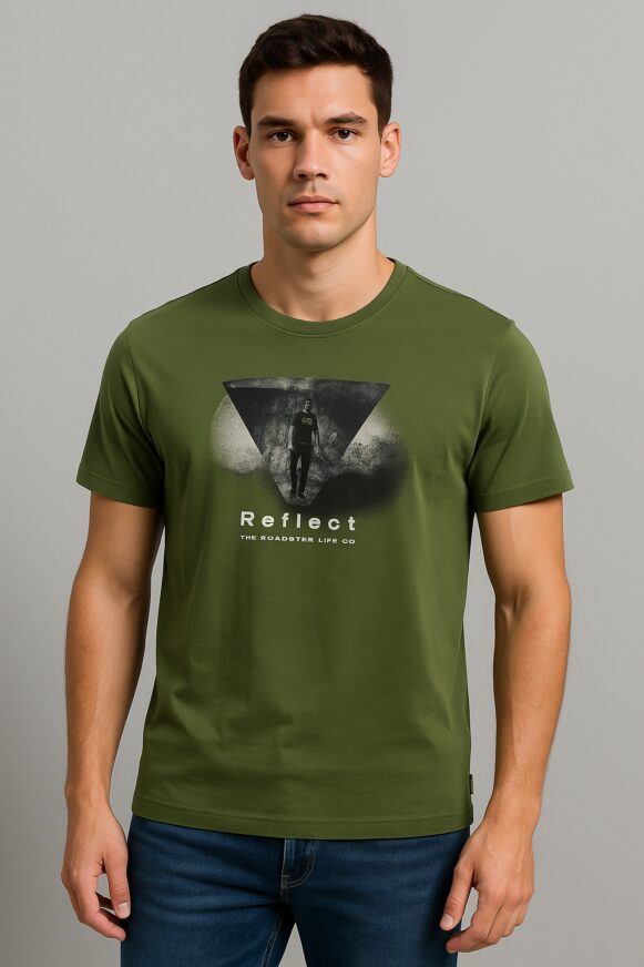 Olive Reflect Graphic T-Shirt