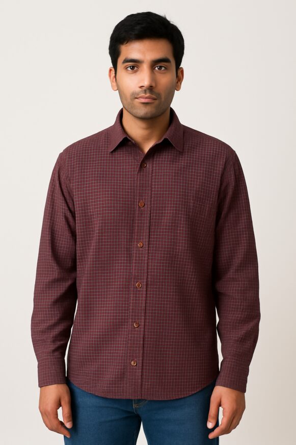 Maroon Checks Shirt