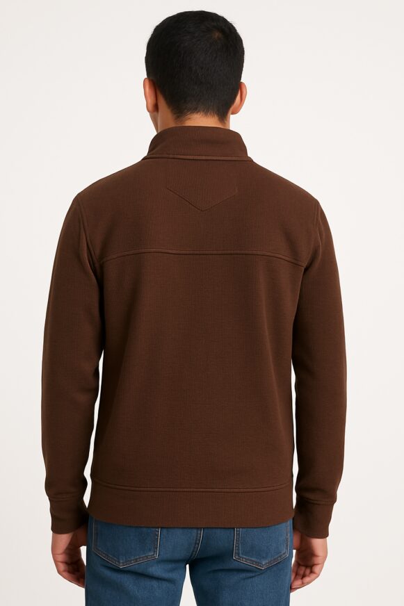 Brown Zip Sweatshirt - Image 4