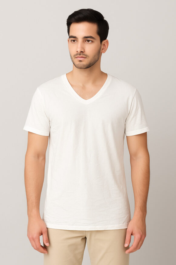 White V-Neck T-Shirt