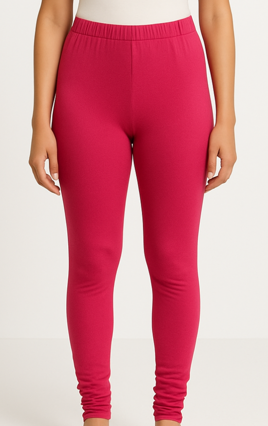 Fuchsia Pink Cotton Leggings