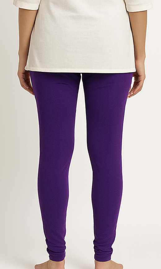 Purple Cotton Leggings - Image 3